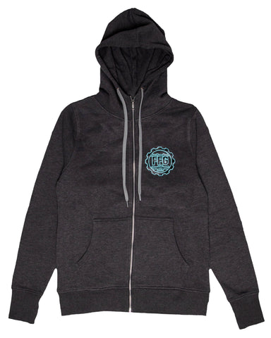 Ladies Teal Logo Zip-Up Hoodie